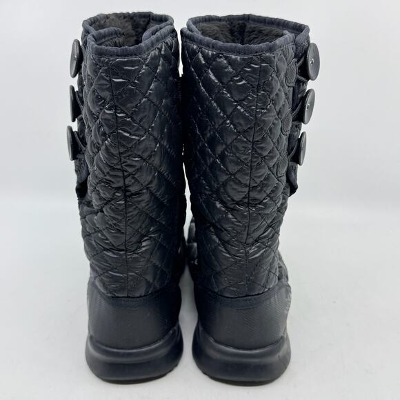 THE NORTH FACE ThermoBall Black Quilted Fleece-Lined Button Snow Boots - Picture 3 of 11